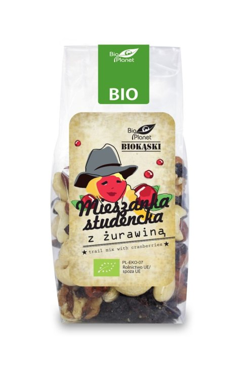 BIO PLANET Mieszanka studencka z żurawiną BIO 150g BIO PLANET Mieszanka studencka z żurawiną BIO 150g