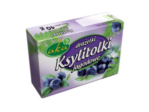 Ksylitolki drażetki pudrowe jagodowe 40g b/c AKA Ksylitolki drażetki pudrowe jagodowe 40g b/c AKA
