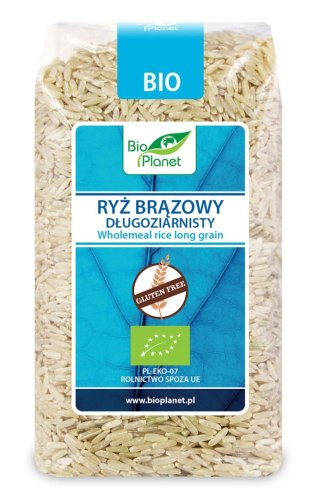 BIO PLANET Ryż brązowy długoziarnisty bezglutenowy BIO 500g