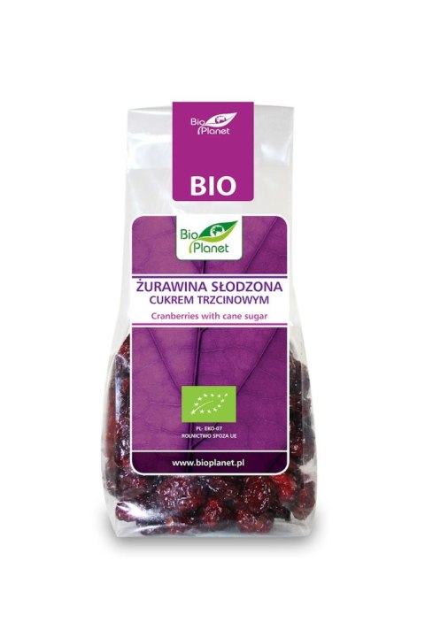 BIO PLANET Żurawina słodzona cukrem trzcinowym BIO 100g BIO PLANET Żurawina słodzona cukrem trzcinowym BIO 100g