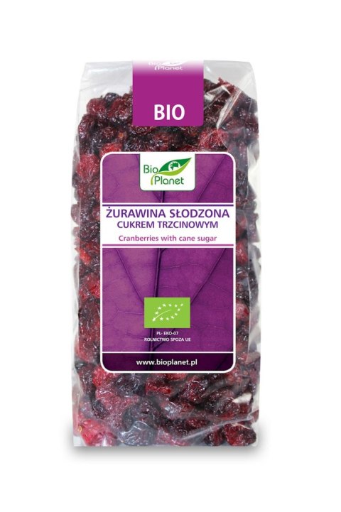 BIO PLANET Żurawina słodzona cukrem trzcinowym BIO 400g