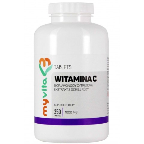 MyVita Witamina C 1000mg, 250 tabletek + róża + bioflawonoidy MyVita Witamina C 1000mg, 250 tabletek + róża + bioflawonoidy