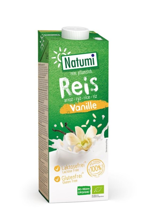 NATUMI Napój ryżowo-waniliowy BIO 1L bezglutenowy NATUMI Napój ryżowo-waniliowy BIO 1L bezglutenowy