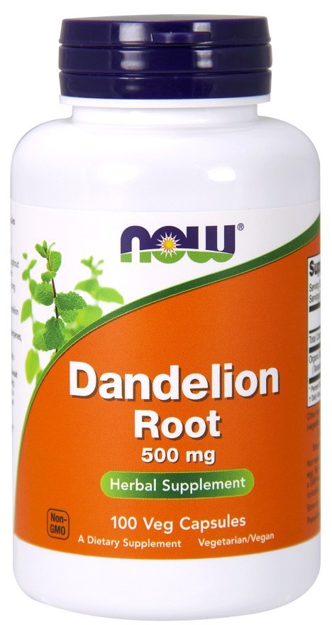 NOW FOODS Dandelion root 500mg, 100vcaps. - mniszek NOW FOODS Dandelion root 500mg, 100vcaps. - mniszek