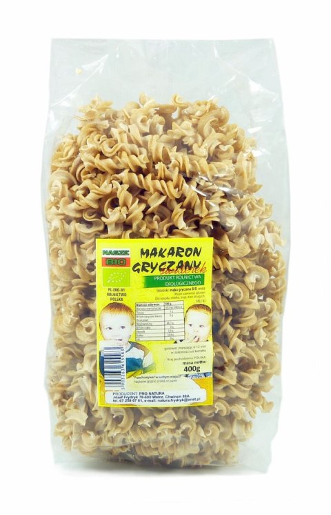 PRO NATURA Makaron gryczany BIO świderek 400g PRO NATURA Makaron gryczany BIO świderek 400g