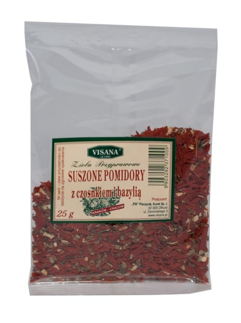 Suszone pomidory+czosnek+bazylia 25g VISANA