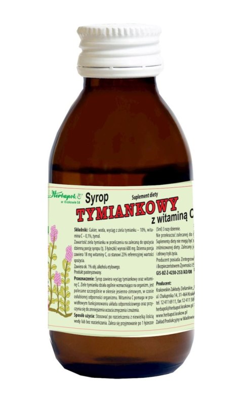 Syrop tymiankowy z wit. C 100ml HERBAPOL KRAKÓW Syrop tymiankowy z wit. C 100ml HERBAPOL KRAKÓW