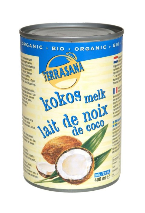TERRASANA Coconut milk - napój kokosowy bez gumy guar w puszce (22% tłuszczu) BIO 400ml TERRASANA Coconut milk - napój kokosowy bez gumy guar w puszce (22% tłuszczu) BIO 400ml