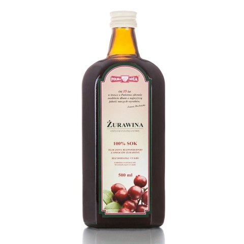 ŻURAWINA sok 100% 500ml bez cukru POLSKA RÓŻA ŻURAWINA sok 100% 500ml bez cukru POLSKA RÓŻA