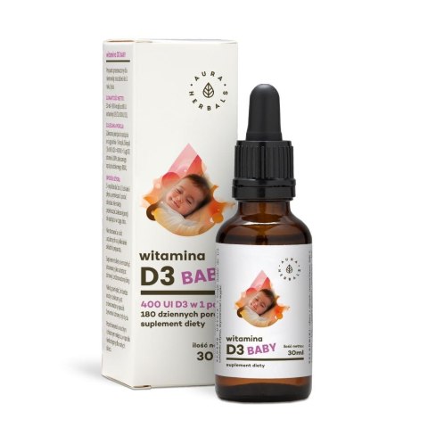 AURA HERBALS Witamina D3 Baby 400IU - krople 30ml AURA HERBALS Witamina D3 Baby 400IU - krople 30ml