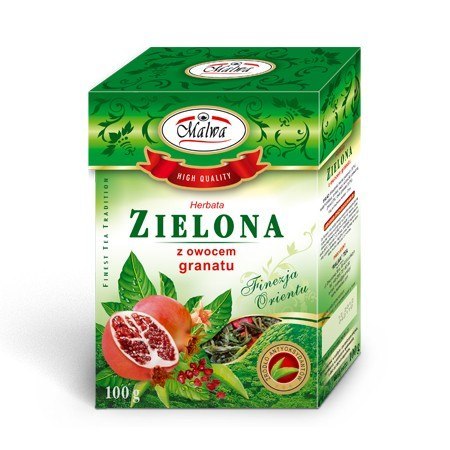 Herbata zielona z owocem granatu 100g MALWA Herbata zielona z owocem granatu 100g MALWA