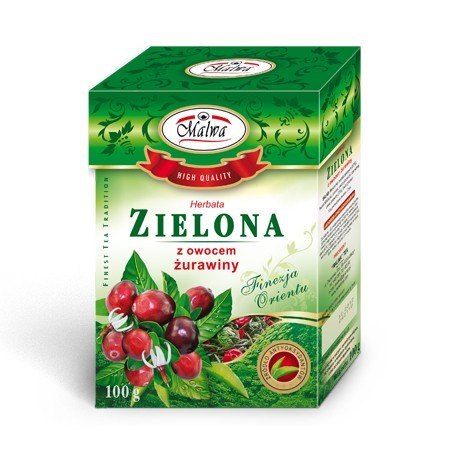 Herbata zielona z żurawiną 100g MALWA Herbata zielona z żurawiną 100g MALWA