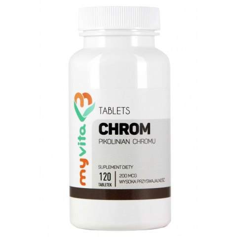 MyVita Chrom 200mcg, 120tabl. - pikolinian chromu MyVita Chrom 200mcg, 120tabl. - pikolinian chromu