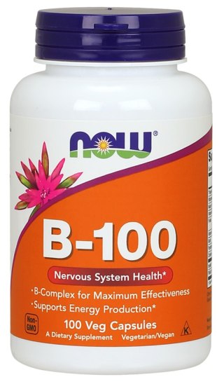 NOW FOODS Witamina B-100, 100vcaps. - Kompleks Witaminy B