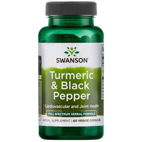 SWANSON Turmeric & Black Pepper 60vcaps. - Kurkuma i czarny pieprz SWANSON Turmeric & Black Pepper 60vcaps. - Kurkuma i czarny pieprz