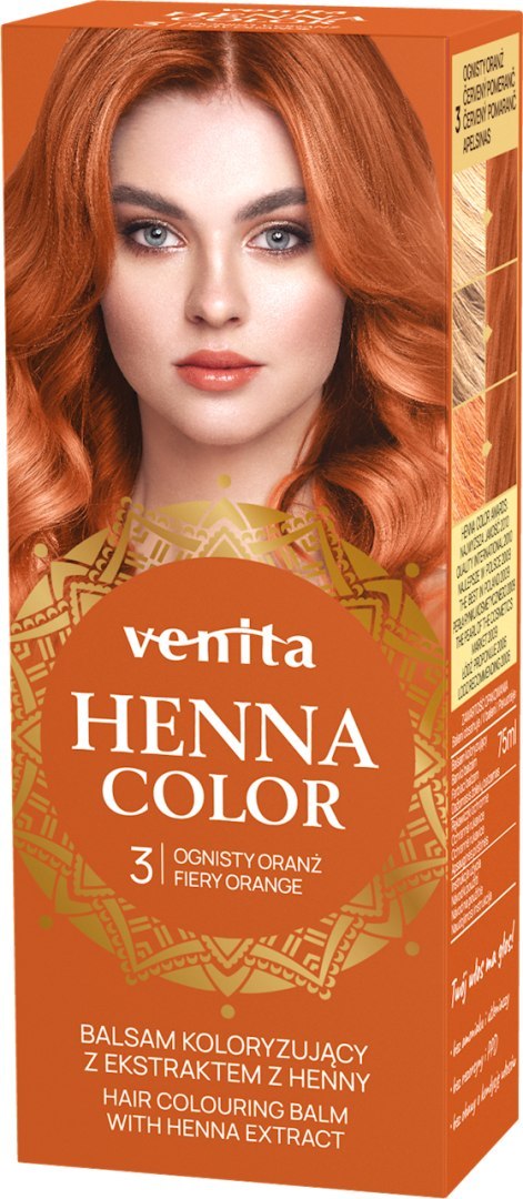 VENITA henna tuba nr 3 ognisty oranż 75ml - balsam koloryzujący VENITA henna tuba nr 3 ognisty oranż 75ml - balsam koloryzujący