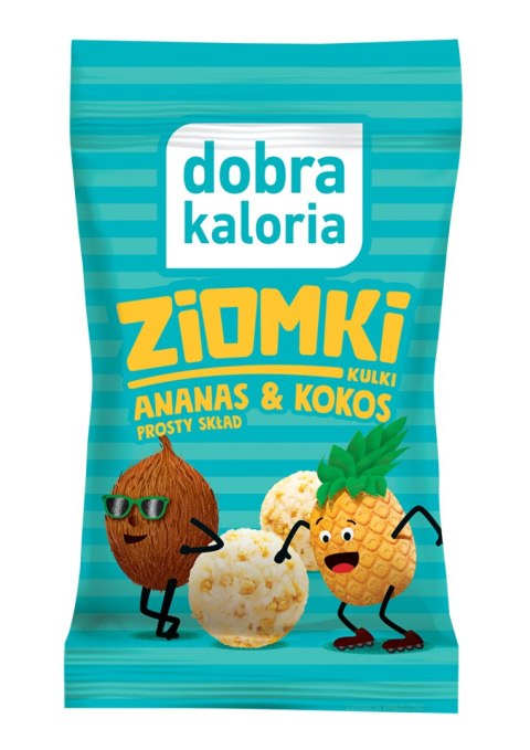 DOBRA KALORIA Kulki Ziomki ananas & kokos 24g KUBARA DOBRA KALORIA Kulki Ziomki ananas & kokos 24g KUBARA