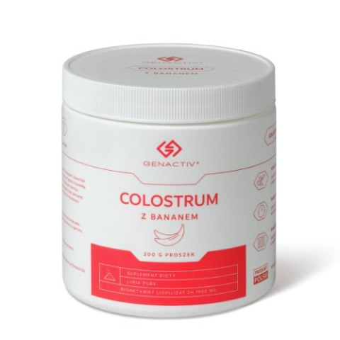 GENACTIV Colostrum z bananem proszek, puszka 200g - bioaktywny liofilizat 2h GENACTIV Colostrum z bananem proszek, puszka 200g - bioaktywny liofilizat 2h