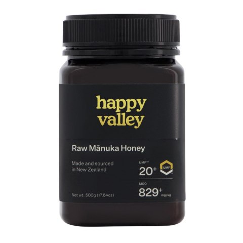 HAPPY VALLEY Miód Manuka UMF 20+ (MG 829+) 500g HAPPY VALLEY Miód Manuka UMF 20+ (MG 829+) 500g