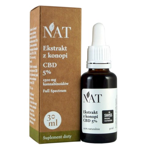 NAT Ekstrakt z konopi Full Spectrum 5% CBD 30ml (XL) NAT Ekstrakt z konopi Full Spectrum 5% CBD 30ml (XL)