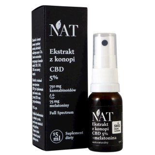 NAT Ekstrakt z konopi Full Spectrum 5% CBD + melatonina 15ml aerozol