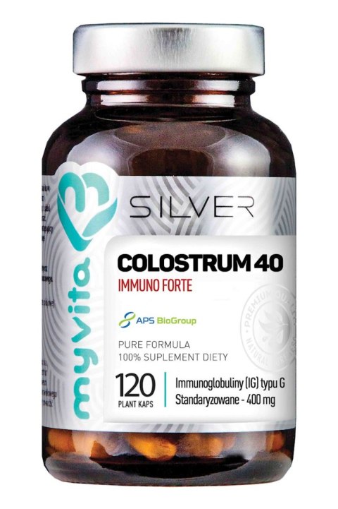 SILVER Colostrum 40 Immuno Forte standaryzowane 400mg, 120kaps. MyVita SILVER Colostrum 40 Immuno Forte standaryzowane 400mg, 120kaps. MyVita