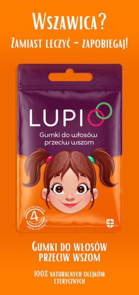 LUPIO Gumki do włosów przeciw wszom 4 szt. LUPIO Gumki do włosów przeciw wszom 4 szt.