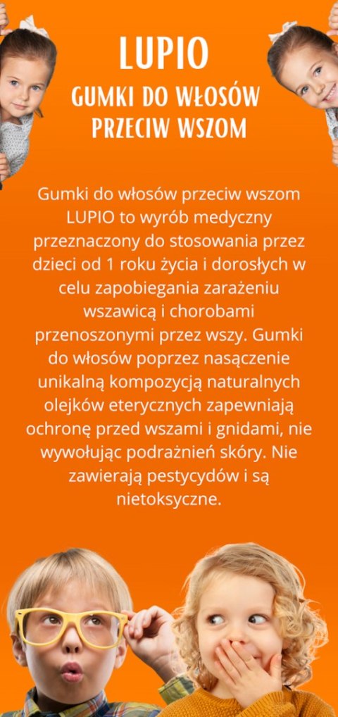 LUPIO Gumki do włosów przeciw wszom 4 szt. LUPIO Gumki do włosów przeciw wszom 4 szt.