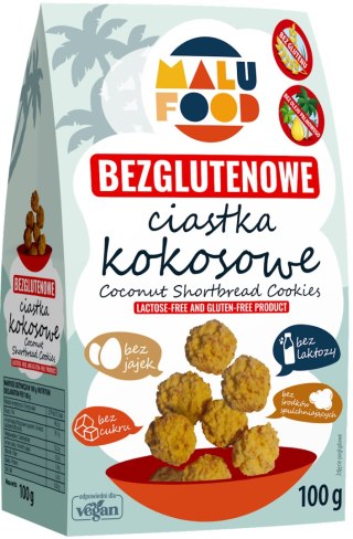 MALU FOOD Ciastka Kokosowe bezglutenowe bez cukru 100g