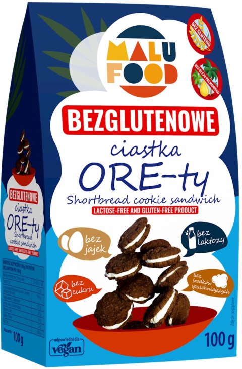 MALU FOOD Ciastka ORE-ty bezglutenowe bez cukru 100g