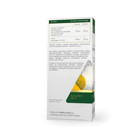 MEDICA HERBS Beta Glukan 1,3/1,6D 320mg, 60 kaps. MEDICA HERBS Beta Glukan 1,3/1,6D 320mg, 60 kaps.
