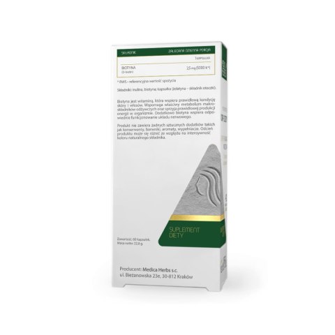 MEDICA HERBS Biotyna 2,5mg, 60 kaps. MEDICA HERBS Biotyna 2,5mg, 60 kaps.
