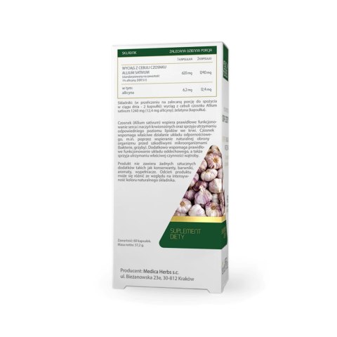 MEDICA HERBS Czosnek 620mg, 60 kaps. MEDICA HERBS Czosnek 620mg, 60 kaps.