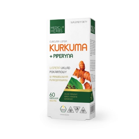 MEDICA HERBS Kurkuma + Piperyna 60 kaps. MEDICA HERBS Kurkuma + Piperyna 60 kaps.