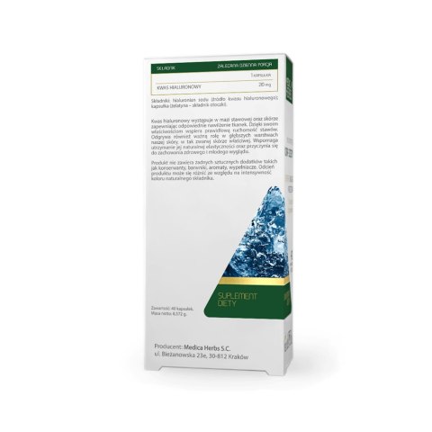 MEDICA HERBS Kwas Hialuronowy 210mg, 40 kaps. MEDICA HERBS Kwas Hialuronowy 210mg, 40 kaps.