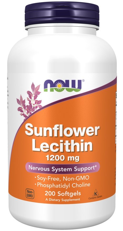 NOW FOODS Sunflower Lecithin 1200mg, 200kaps. - lecytyna słonecznikowa NOW FOODS Sunflower Lecithin 1200mg, 200kaps. - lecytyna słonecznikowa