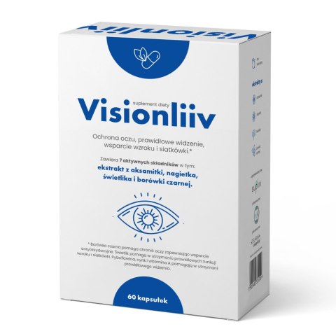 VISIONLIIV - ochrona oczu, prawidłowe widzenie, wsparcie wzroku i siatkówki 60 kaps. VISIONLIIV - ochrona oczu, prawidłowe widzenie, wsparcie wzroku i siatkówki 60 kaps.