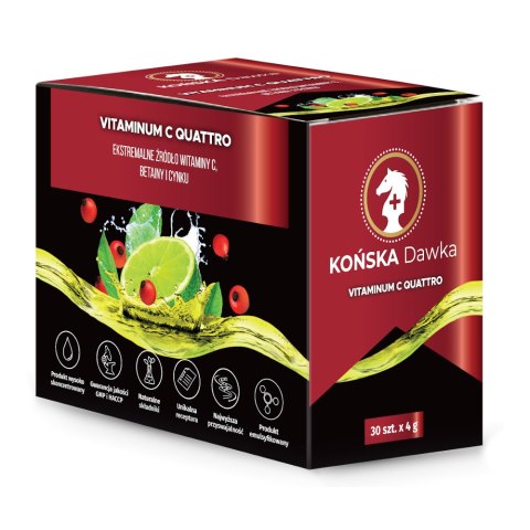 Witamina C Quattro 30 saszetek KOŃSKA DAWKA - mieszanka paszowa uzupełniająca Witamina C Quattro 30 saszetek KOŃSKA DAWKA - mieszanka paszowa uzupełniająca