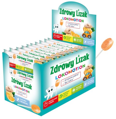 Zdrowy lizak LOKOMOTION bez cukru display 40 szt STARPHARMA Zdrowy lizak LOKOMOTION bez cukru display 40 szt STARPHARMA