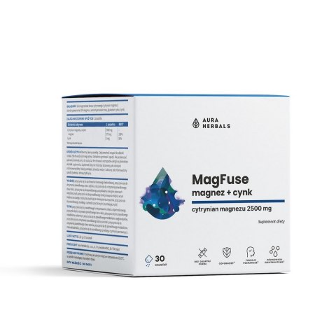 AURA HERBALS MagFuse magnez + cynk 30 saszetek AURA HERBALS MagFuse magnez + cynk 30 saszetek
