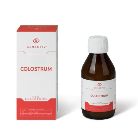 GENACTIV Colostrum zawiesina 150ml - bioaktywny liofilizat 2h 500mg GENACTIV Colostrum zawiesina 150ml - bioaktywny liofilizat 2h 500mg