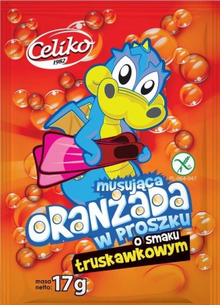ORANŻADA MUSUJĄCA W PROSZKU O SMAKU TRUSKAWKOWYM BEZGLUTENOWA 17 g - CELIKO