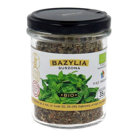 PIĘĆ PRZEMIAN Bazylia suszona bezglutenowa BIO 35g PIĘĆ PRZEMIAN Bazylia suszona bezglutenowa BIO 35g