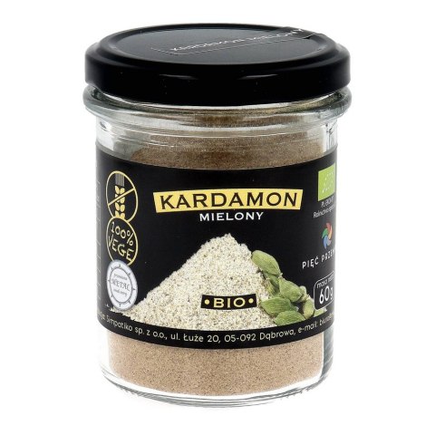 PIĘĆ PRZEMIAN Kardamon mielony bezglutenowy BIO 60g PIĘĆ PRZEMIAN Kardamon mielony bezglutenowy BIO 60g
