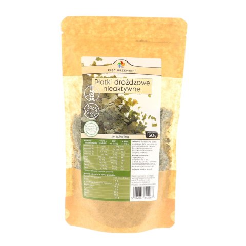 PIĘĆ PRZEMIAN Płatki drożdżowe nieaktywne ze spiruliną bezglutenowe 150g PIĘĆ PRZEMIAN Płatki drożdżowe nieaktywne ze spiruliną bezglutenowe 150g
