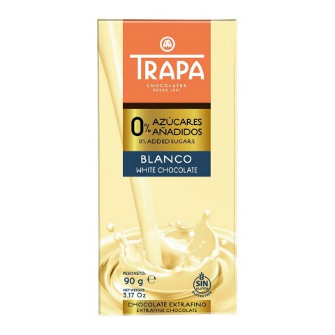TRAPA Czekolada biała bez dodatku cukru bezglutenowa 90g TRAPA Czekolada biała bez dodatku cukru bezglutenowa 90g